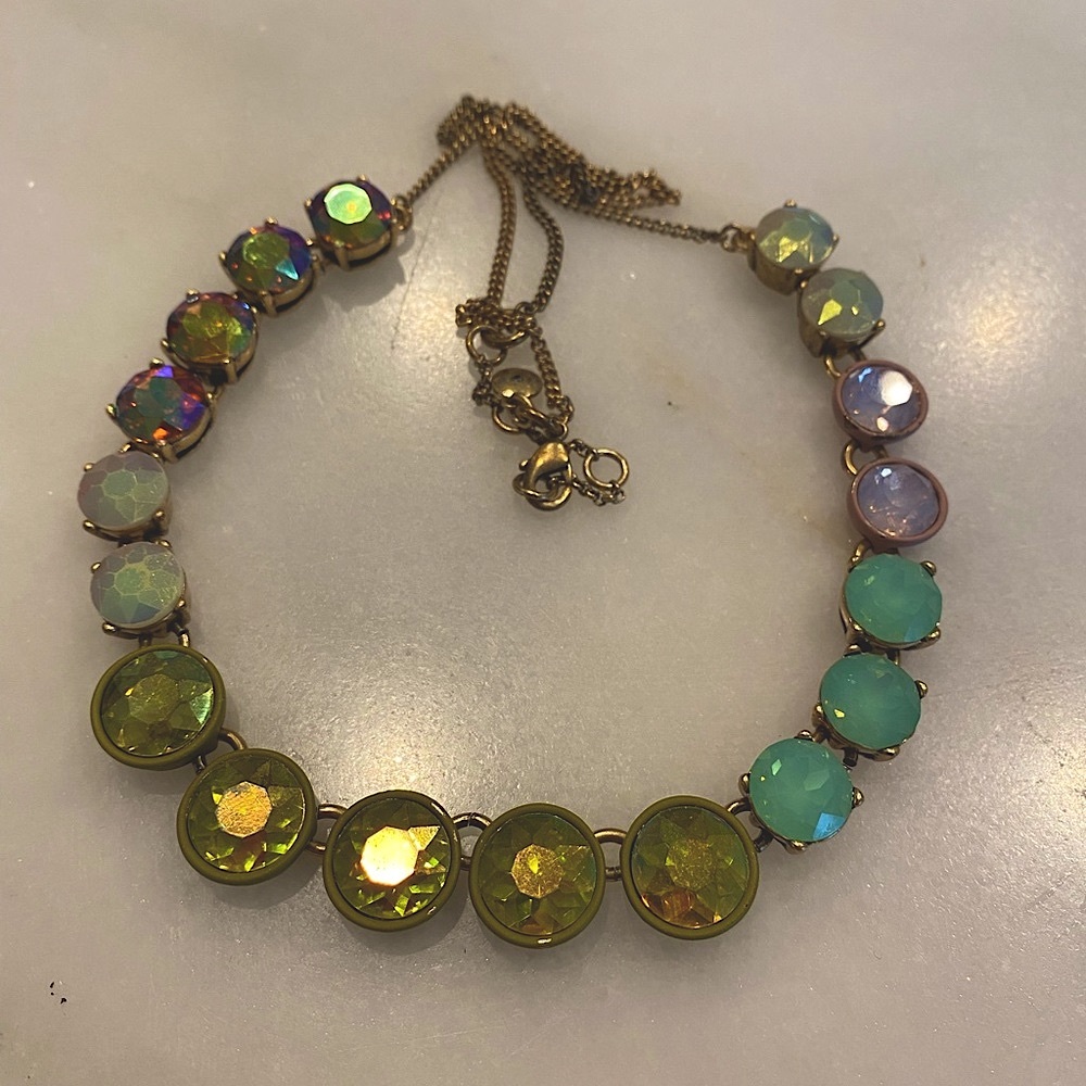 JCrew Neon and pastel large stone and chain necklace- So pretty!